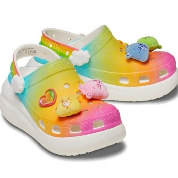 CROCS Shoes - NWT Crocs x Care Bear Crush Light On Shoes W 6 M 4 White Rainbow